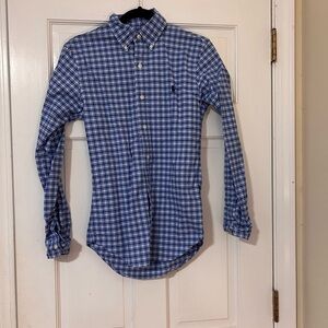 Ralph Lauren Navy Checkered Button-Down Shirt